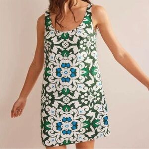 BODEN Scoop Neck Shift Dress - Size 6 - lined - 100% cotton
